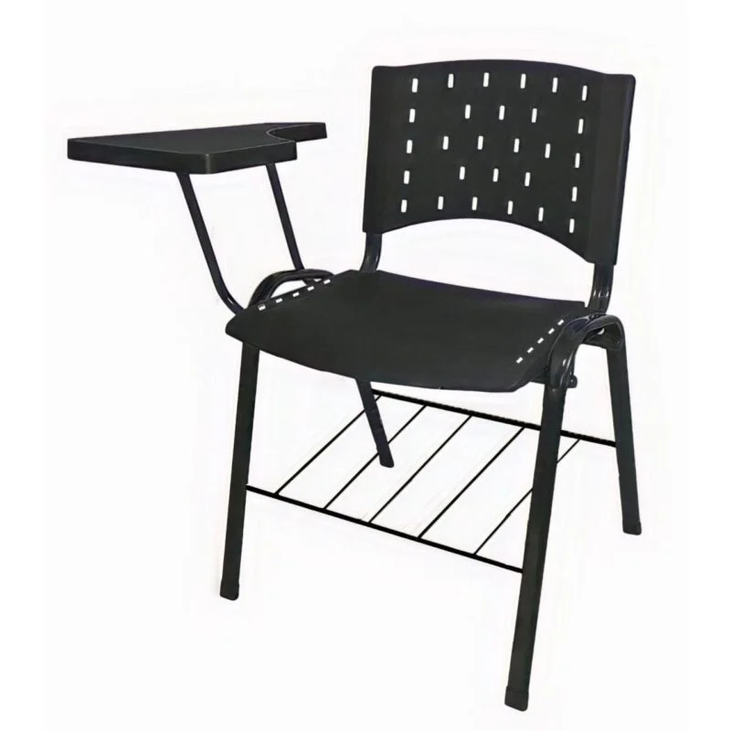 Cadeira estofada universitária com prancheta